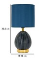 Lampa de masa Flavi, Mauro Ferretti, 1 x E14, 40W, 15x30.5 cm, ceramica/fier/textil, albastru