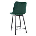 Scaun de bar Chic H-2 Velvet, Signal, 45x37x92 cm, catifea/otel, verde/negru