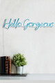 Decoratiune luminoasa LED, Hello Gorgeous, Benzi flexibile de neon, DC 12 V, Albastru