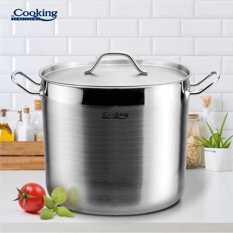 Oala cu capac, Cooking by Heinner, Maestro, 28 x 22 cm, 13.5 L, inox, gri