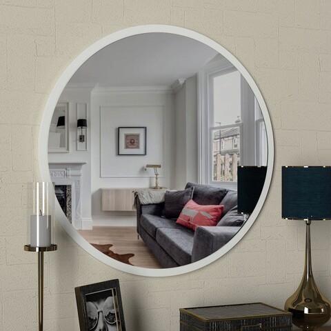 Oglinda decorativa, Tera Home, Glob, 59x59x2cm, 100% PAL melaminat, Alb