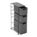 Organizator pentru baie cu 3 compartimente Melissa, Versa, 15.5x28x57 cm, gri deschis