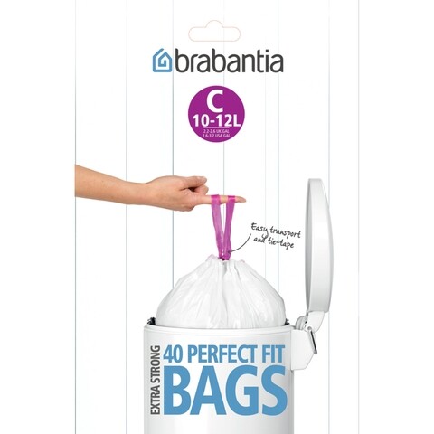 Set 10 saci de gunoi, Brabantia, PerfectFit, 10-12 L, plastic HDPE