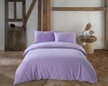 Lenjerie de pat dubla King, 3 piese, 220x240 cm, 100% bumbac, Limasso, Standart Stonewashed, violet