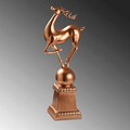 Decoratiune, Deer Pose, 15x57x21 cm, Poliester, Bronz