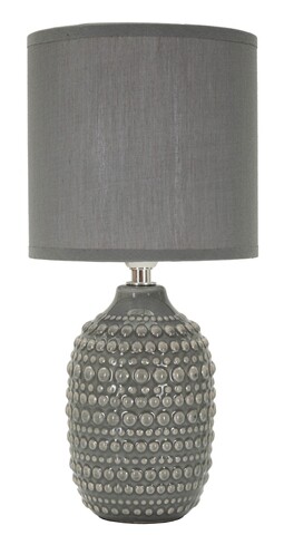 Lampa de masa Points, Mauro Ferretti, 1 x E14, 40W, 15x30.5 cm, ceramica/fier/textil, gri