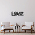 Decoratiune de perete, Love 5, Metal, 70 x 23 cm, Negru