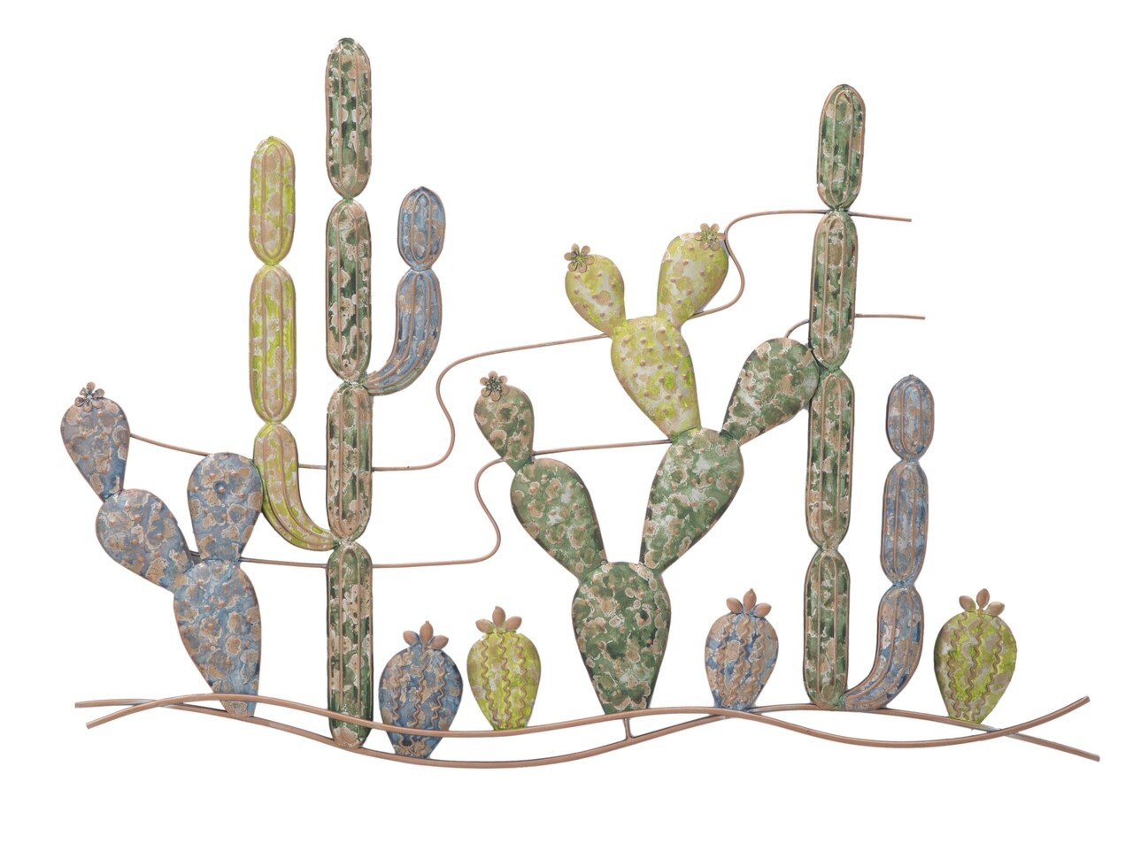 Decoratiune de perete Cactus -B, Mauro Ferretti, 90x64 cm, fier, multicolor