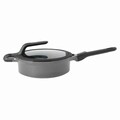 Tigaie cu capac si maner detasabil BergHOFF, Gem Stay Cool, Ø24 cm, 3.3 L, aluminiu turnat, gri