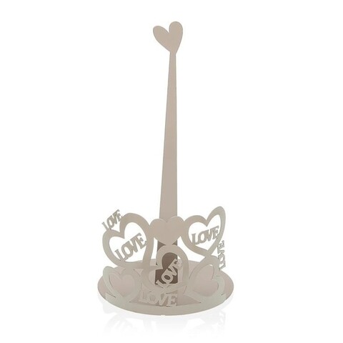 Suport rola servetele Cozy Hearts, Versa, 15 x 15 x 30 cm, metal, gri