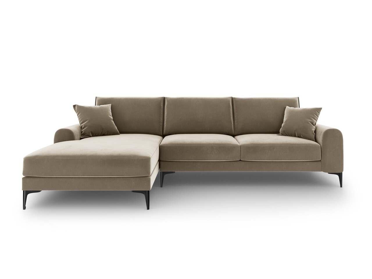 Coltar stanga, Madara, Mazzini Sofas, 5 locuri, 254x182x90 cm, catifea, bej - 1 | YEO