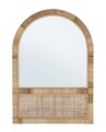 Oglinda decorativa Hajar Arch, Bizzotto, 50 x 70 cm, ratan/MDF, natural