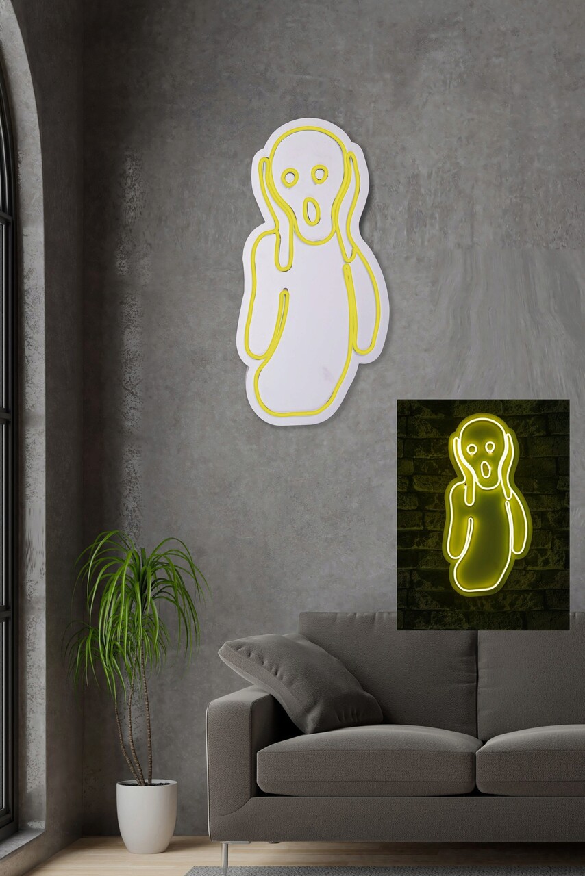 Decoratiune Luminoasa LED, Scream, Benzi Flexibile De Neon, DC 12 V, Galben