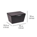 Cutie depozitare cu capac pentru baie, Wenko, Brasil Black, 19 x 15.5 x 10 cm, plastic, negru