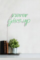 Decoratiune luminoasa LED, Never Give Up, Benzi flexibile de neon, DC 12 V, Verde