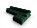 Coltar modular dreapta 4 locuri, Bellis, Micadoni Home, BL, 285x157x63 cm, catifea, verde bottle