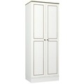 Dulap pentru haine Ravenna 2 Kapili White, Talon, 70 x 47.2 x 194 cm, alb/auriu