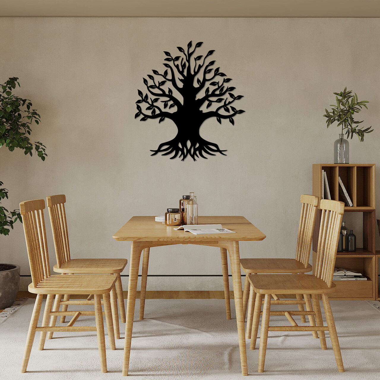 Decoratiune de perete, Monumental Tree 3, Metal, Dimensiune: 70 x 76 cm, Negru - 1 | YEO