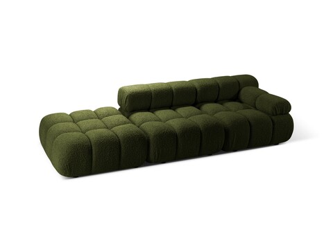 Canapea modulara 4 locuri cotiera dreapta, Bellis-213, Micadoni Home, 282x94x70 cm, tesatura boucle, verde