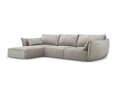 Coltar stanga 4 locuri, Kaelle, Micadoni Home, BL, 308x171x85 cm, poliester chenille, gri deschis