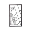 Decoratiune de perete, Happy Place, Metal, Dimensiune: 35 x 55 cm, Negru