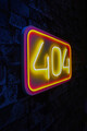 Decoratiune luminoasa LED, 404 Not Found, Benzi flexibile de neon, DC 12 V, Roșu / galben