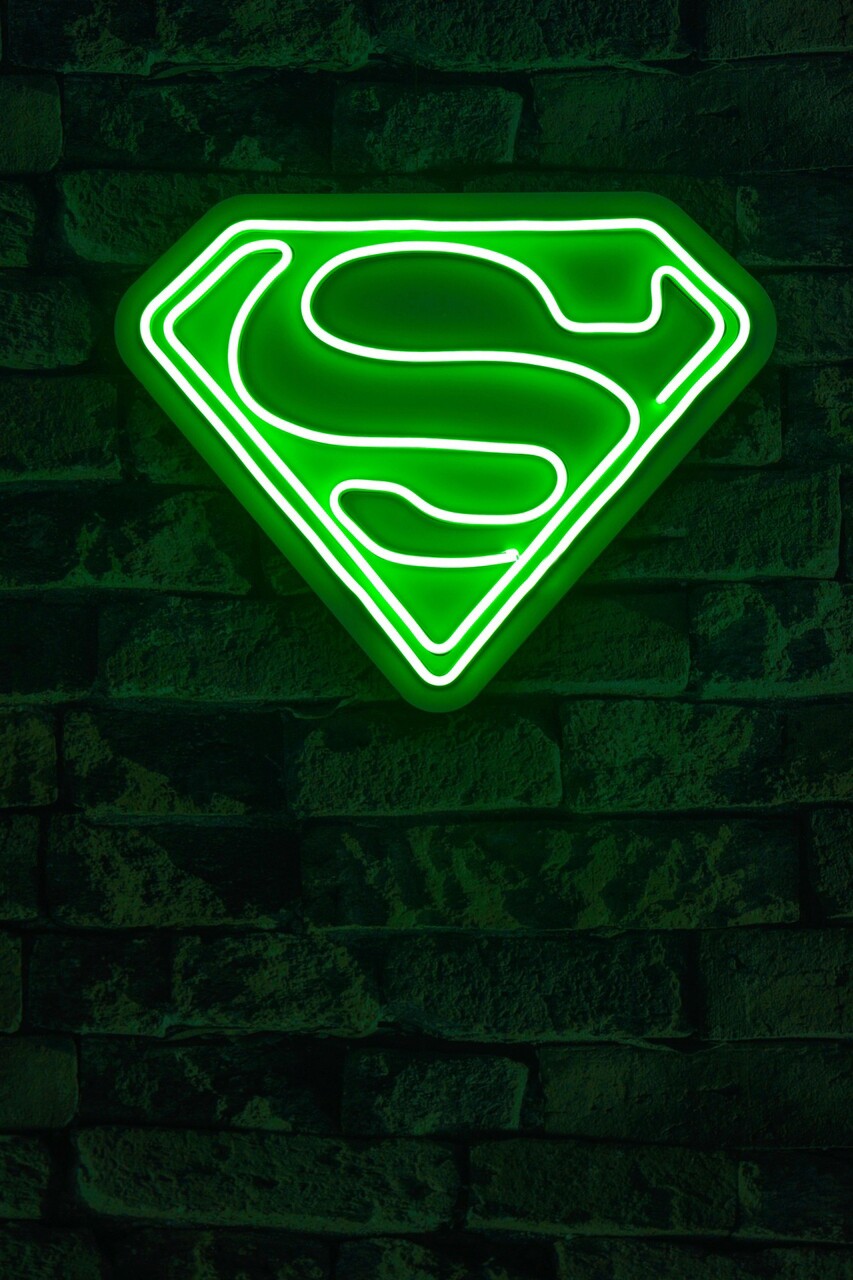 Decoratiune luminoasa LED, Superman, Benzi flexibile de neon, DC 12 V, Verde - 1 | YEO