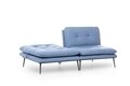 Canapea extensibila Martin Sofabed, Futon, 3 locuri, 180x130 cm, metal, albastru grizzled