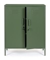 Bufet inferior Cambridge, Bizzotto, 2 rafturi reglabile, 80 x 40 x 101.5 cm, otel, verde