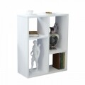 Masuta pentru living, Wooden Art, Lupus White, 51.4x63.6x22 cm