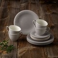 Set de cafea 12 piese, Like Villeroy & Boch, Color Loop Stone, portelan premium, gri