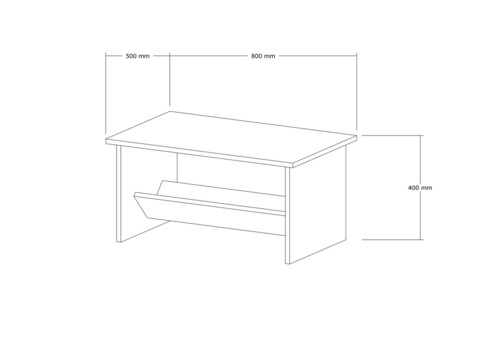 Masuta de cafea, Asse Home, Delta, 80x40x50 cm, Maro