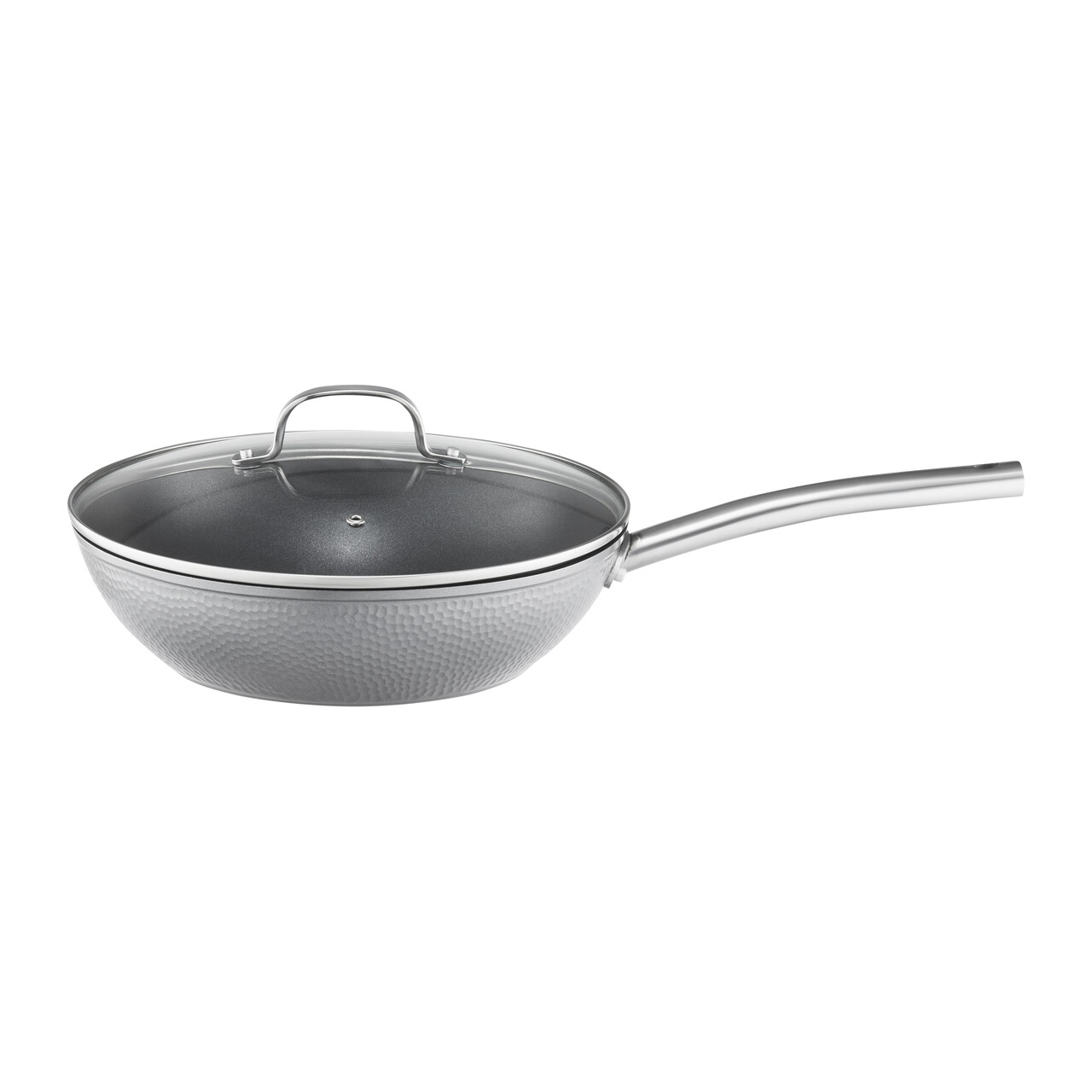 Tigaie Wok cu capac Bubble, Ambition, 28 cm, 3.4 L, aluminiu, gri