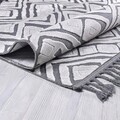 Covor de hol, Las Monte 3002, 80x150 cm, 60% bumbac;40% fibre acrilice, Alb/Gri