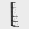 Biblioteca Tlos, Kalune Design, 50x22x150 cm, antracit/negru