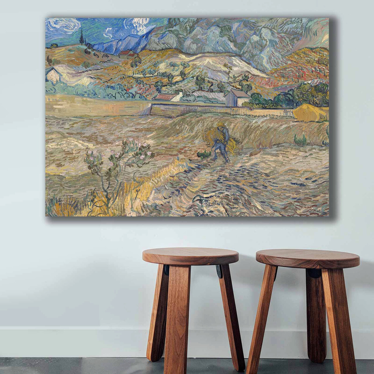 Tablou decorativ, 70100VANGOGH065, Canvas, Lemn, Multicolor