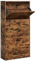 Pantofar cu 3 usi, Vasagle, 12-18 perechi pantofi, 60 x 24 x 120 cm, maro rustic