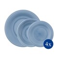 Set de masa 12 piese, Like Villeroy & Boch, Color Loop Horizon, portelan premium, albastru