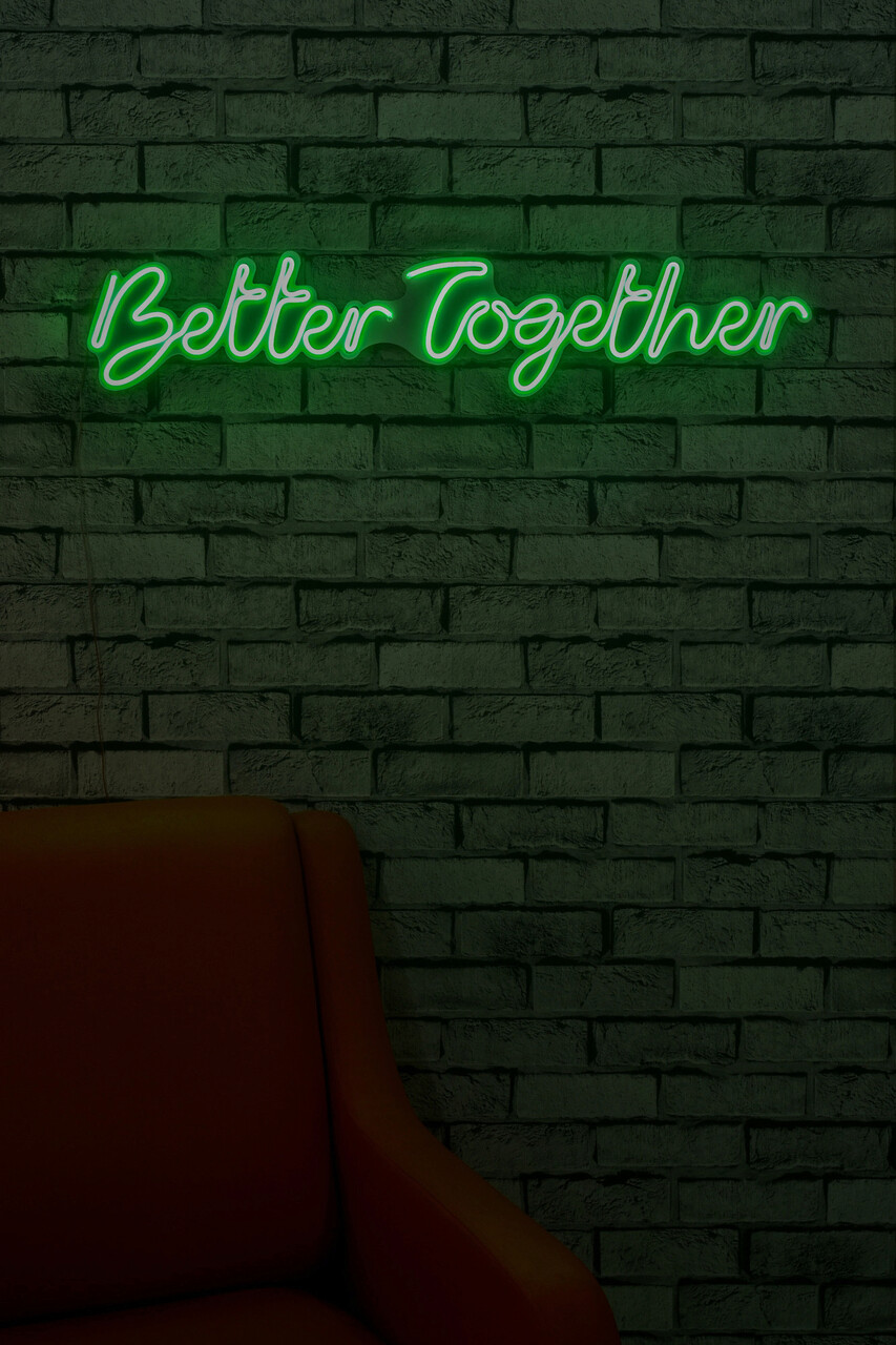 Decoratiune luminoasa LED, Better Together, Benzi flexibile de neon, DC 12 V, Verde - 1 | YEO