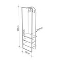 Cuier Archy, Pakoworld, 53x32x180 cm, PAL/fier/finisaj lucios, natural/negru