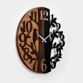 Ceas de perete, Wooden Clock, Lemn/metal, ø56 cm, Nuc / Negru