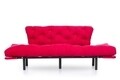 Canapea extensibila Nitta Triple, Futon, 3 locuri, 225x70 cm, metal, fucsia