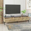 Comoda TV, Olivia, Artemis, 180x45x37 cm, PAL, Stejar safir / Antracit