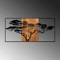 Decoratiune de perete, Acacia Tree, 50% lemn/50% metal, Dimensiune: 147 x 3 x 70 cm, Nuc negru