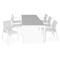 Set mobilier gradina/terasa Encore/Baria, 7 piese, 160/210x95x74 cm/56.5x62x86 cm, aluminiu, alb/gri