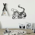 Decoratiune de perete, Tigger, Metal, Dimensiune: 70 x 66 cm, Negru