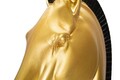 Statueta decorativa / Piesa de sah Cal, Gold Horse, Mauro Ferretti, Ø18.5 x 50 cm, polirasina, auriu/negru