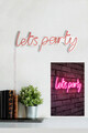 Decoratiune luminoasa LED, Lets Party, Benzi flexibile de neon, DC 12 V, Roz