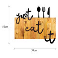 Decoratiune de perete, Just Eat It, Metal/lemn, Dimensiune: 58 x 3 x 52 cm, Nuc / Negru