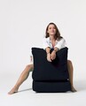 Fotoliu extensibil, Siesta, Ferndale Bean Bag, 55 - 180 cm, poliester impermeabil, negru